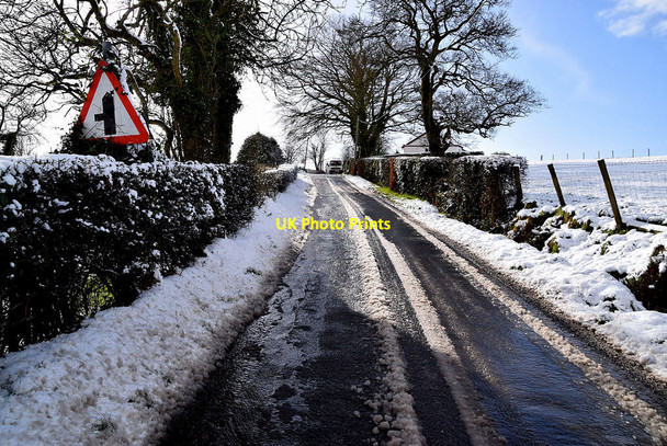 Photo 6"x4" Snow and slush along Ballynahatty Road Omagh c2022