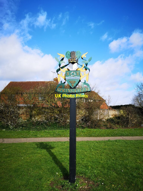 Photo 6"x4" Springfield Parish Village Sign Chelmer Village c2022