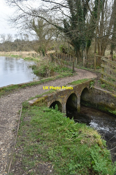 Photo 6"x4" Footbridge across sluice, former Itchen Navigation St Cross c2022