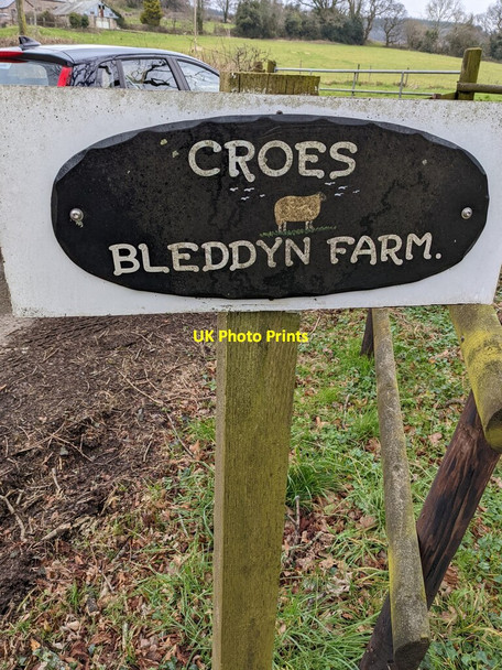 Photo 6"x4" Croes Bleddyn Farm name sign, Itton, Monmouthshire Itton\/ST4995 c2022