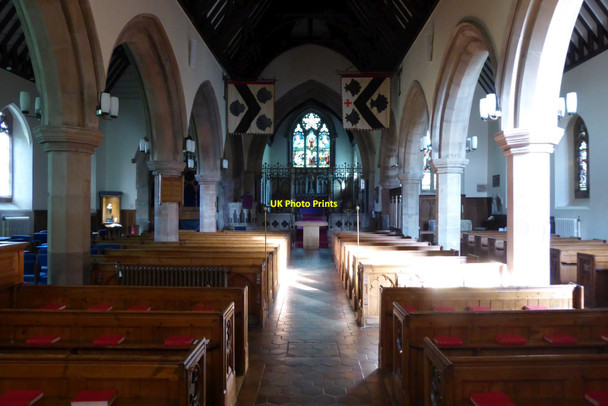 Photo 6"x4" Interior of Hagley church Clent c2022