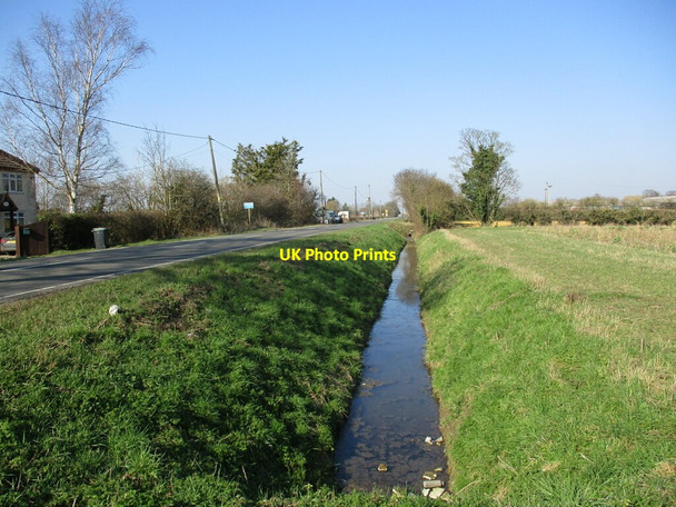 Photo 6"x4" Drain alongside the B1192, Wildmore Bunker's Hill\/TF2653 c2022
