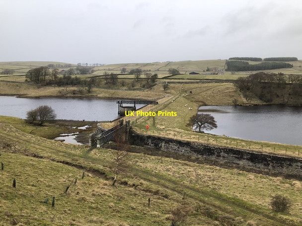 Photo 6"x4" Upper Dam and By-wash, Hury Reservoir Hury c2022