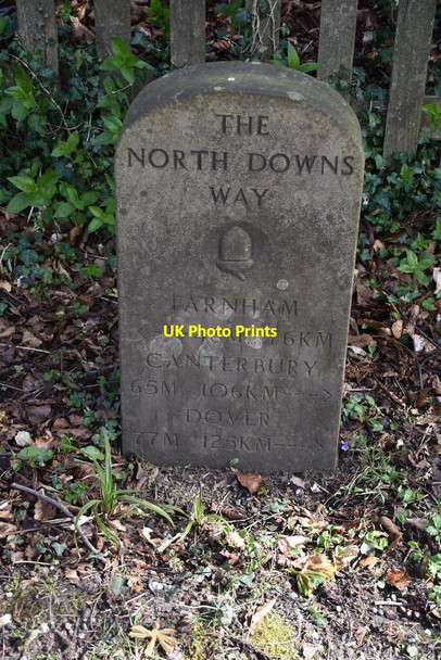 Photo 6"x4" Milestone, North Downs Way Hill Park\/TQ4355 c2021