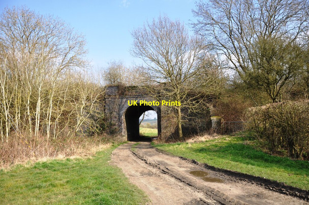 Photo 6"x4" Farm track going under old railway bridge Flecknoe c2022