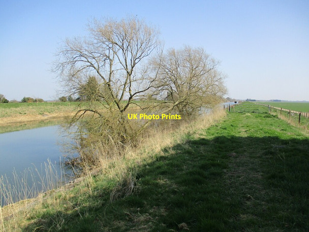 Photo 6"x4" Footpath along the river bank, Langrick Bridge Langrick Bridge c2022