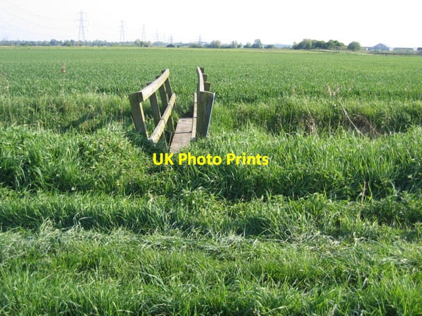Photo 6"x4" Footbridge over a Little Fen drain, Burwell, Cambs Wicken\/TL5670 c2006