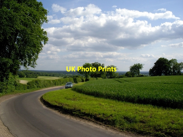 Photo 6"x4" Fields and Furzedown Road Braishfield c2006