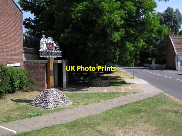 Photo 6"x4" Village sign, Ludham Ludham c2006