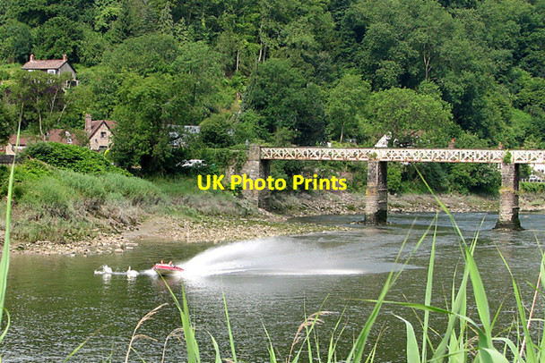 Photo 6"x4" Old Railway Bridge at Tintern with Speed Boat Chapel Hill\/SO5200 c2006
