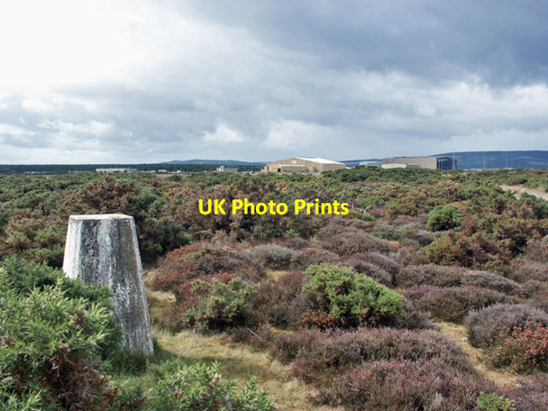 Photo 6"x4" Triangulation pillar, on sand and shingle spit, Nairnshire Moss-side\/NH8555 c2006