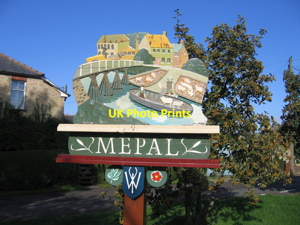 Photo 6"x4" Village sign detail, Mepal, Cambs Mepal c2006
