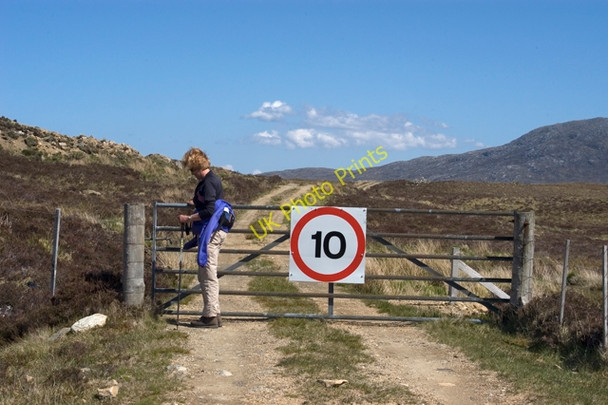 Photo 6"x4" Gate on the track to Fionn Loch Loch an Gaineamh c2009