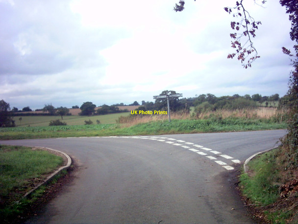 Photo 6"x4" Road Junction on Low Street, Badingham Dennington Hall c2006
