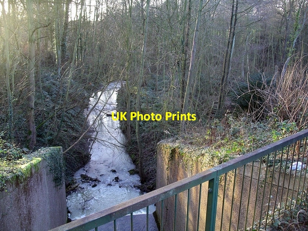 Photo 6"x4" Moorgreen reservoir outflow Eastwood\/SK4646 c2007