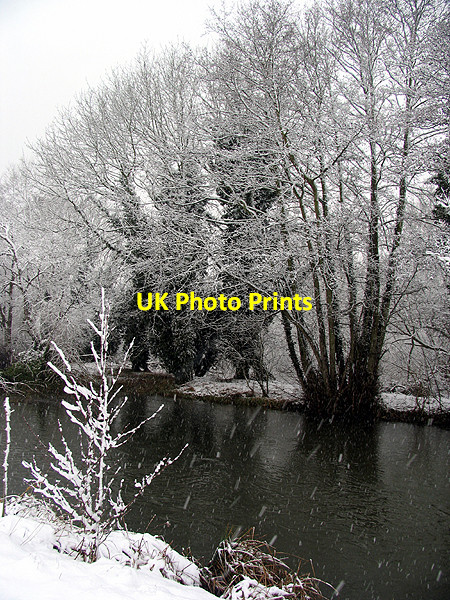 Photo 6"x4" Snowing on the Canal: Woolhampton Woolhampton c2007