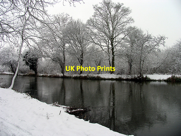 Photo 6"x4" Wintry Reflections: Kennet and Avon Canal Woolhampton c2007