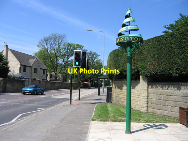 Photo 6"x4" Village sign, Langtoft, Lincs Market Deeping c2007