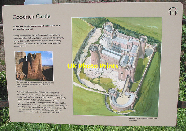 Photo 6"x4" Informative sign, Goodrich Castle Goodrich c2007