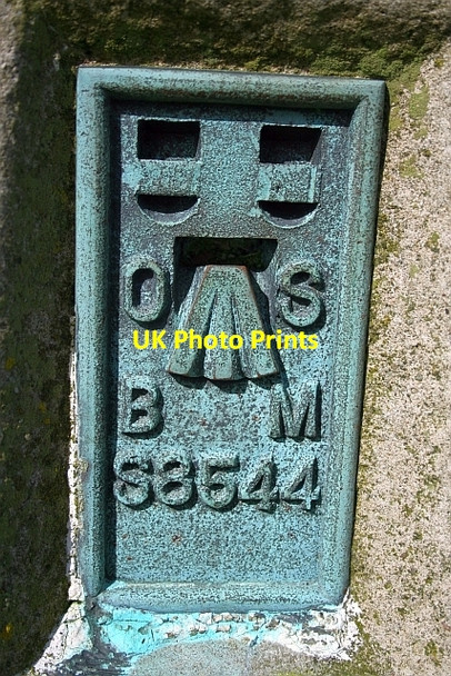 Photo 6"x4" Plaque on Trig Pillar on Tirfergus Hill. Drumlemble c2007