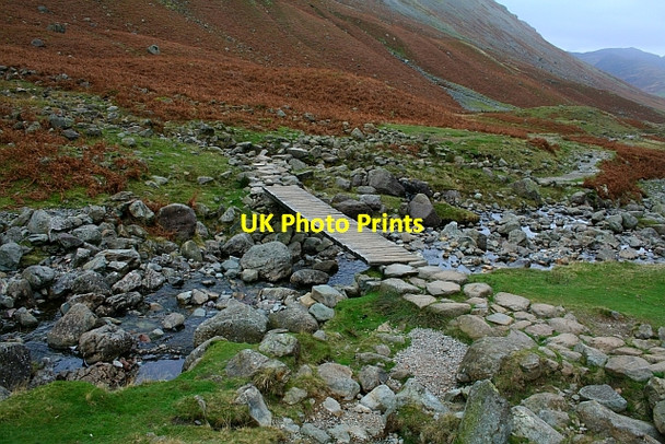 Photo 6"x4" Footbridge Over Mickleden Beck Langdale Pikes c2007
