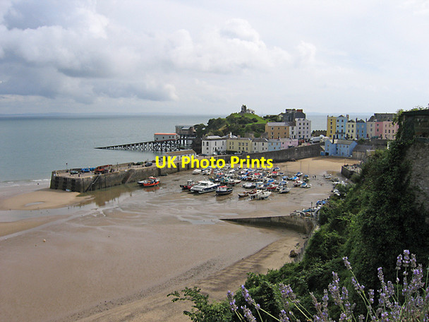 Photo 6"x4" Low tide at Tenby Harbour Tenby\/Dinbych-y-pysgod c2005
