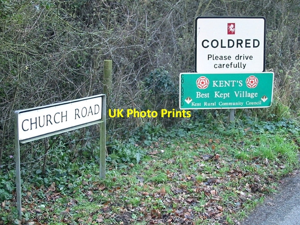 Photo 6"x4" Village sign Coldred c2007