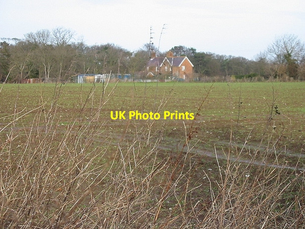Photo 6"x4" Dover Lodge Cottages from footpath to Kelk Hill Chillenden c2008