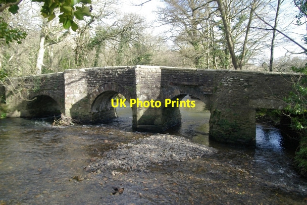 Photo 6"x4" Clapper Bridge - upstream side Bealbury c2008