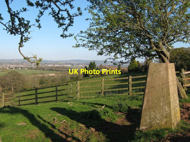 Photo 6"x4" Trig point and view Exminster c2008