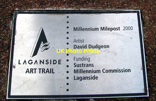 Photo 6"x4" Millennium Milepost by the Lagan [3] Belfast c2008