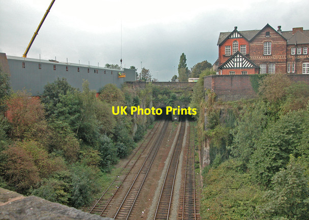 Photo 6"x4" Railway cutting Chester c2006