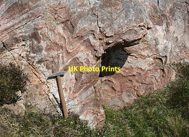 Photo 6"x4" Folded Gneiss on Creag Ard Scourie c2008