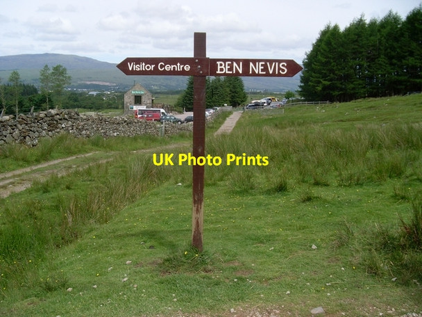 Photo 6"x4" Signpost on the Ben Nevis path Fort William\/An Gearasdan c2008