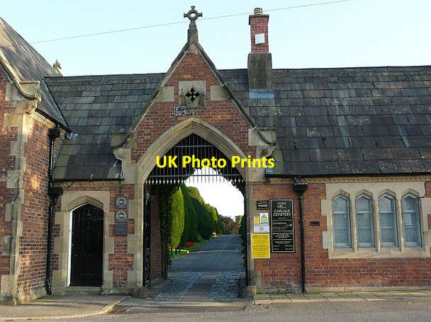 Photo 6"x4" Cemetery gateway Carlisle c2008