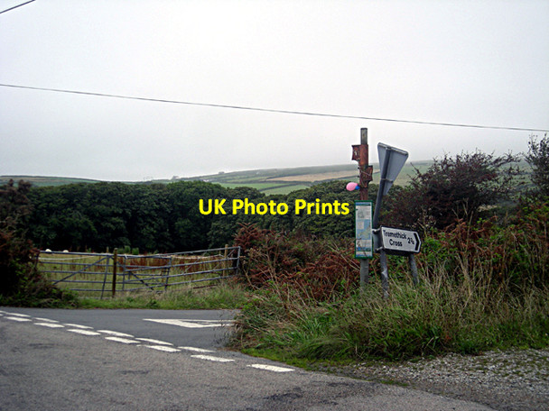 Photo 6"x4" Lane junction & bus-stop at Grumbla Grumbla c2008