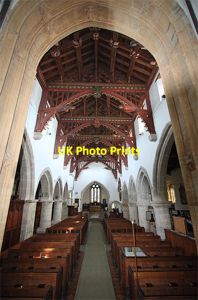 Photo 6"x4" Interior of St John the Baptist Church - Bere Regis Shitterton c2008