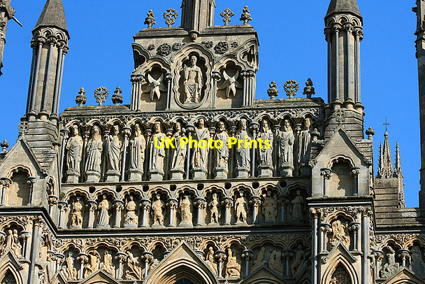 Photo 6"x4" Detail of the West Front of Wells Cathedral Wells c2008