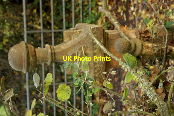 Photo 6"x4" Gatepost at the Glannau Builth Wells\/Llanfair-Ym-Muallt c2008