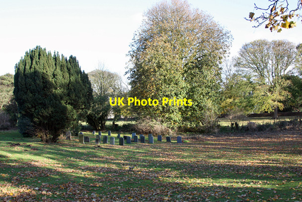 Photo 6"x4" Yew trees and gravestones, St Mary's churchyard, Watton Beswick\/TA0148 c2008