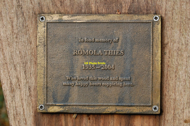 Photo 6"x4" Memorial plaque, Garston Wood, Dorset Deanland c2008