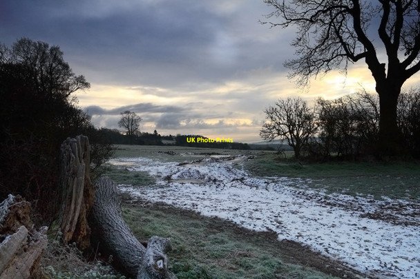 Photo 6"x4" Winter morning on Ockley Hill Chaldon c2008