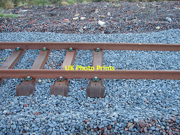 Photo 6"x4" Steel sleepers at Dovey Junction Glandyfi c2008