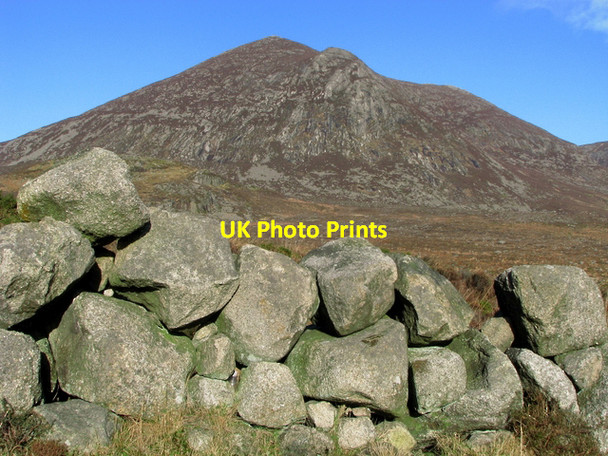 Photo 6"x4" Drystone wall and Slievelamagan Annalong c2009