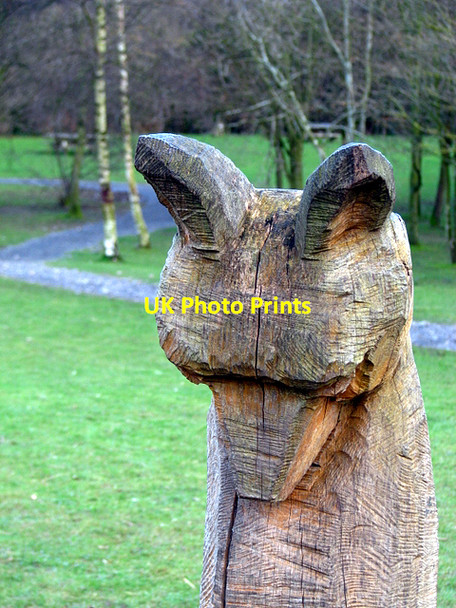 Photo 6"x4" Carved sculpture, Crawfordsburn Helen's Bay c2009