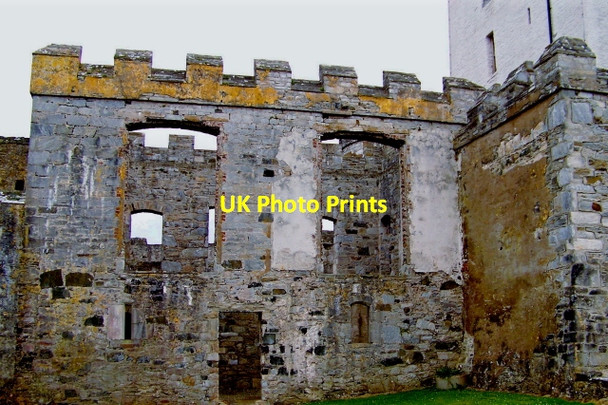 Photo 6"x4" Doe Castle - part of NW side of castle Creeslough c2008