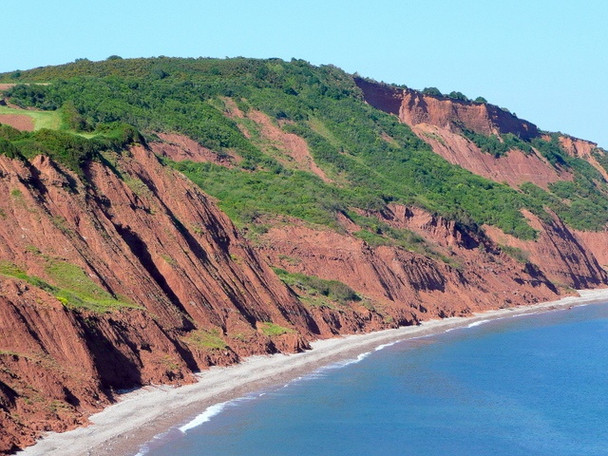Photo 6"x4" Cliffs above Littleham Cove Budleigh Salterton c2009