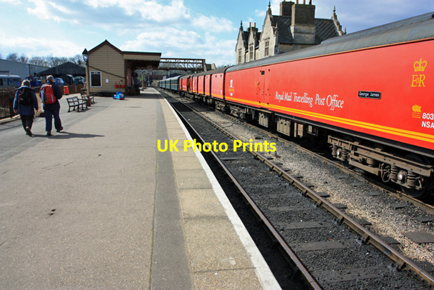 Photo 6"x4" Platform and Mail Train, Wansford Sibson\/TL0997 c2009