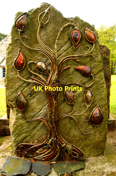 Photo 6"x4" Midmar: Gravestone in the kirkyard Balblair\/NJ7006 c2009