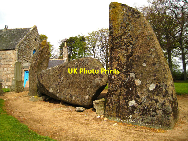 Photo 6"x4" Midmar: Recumbent stone circle in the kirkyard Balblair\/NJ7006 c2009